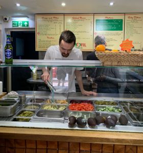 Ben cheffing at Filfil cafe