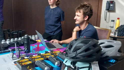 Building bikes at Thales, looking at the accessories