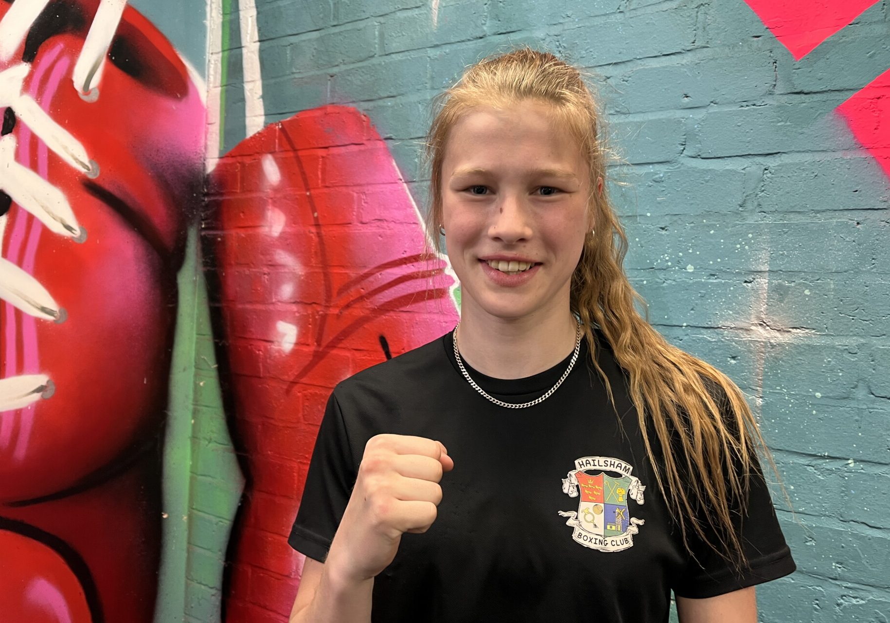 Dee at Hailsham boxing club smiling
